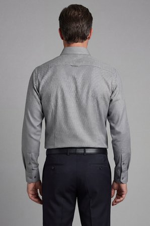 Bisse Modern Fit Yarım İtalyan Yaka Pamuk Antrasit Erkek Gömlek GMARS0422303101_D58