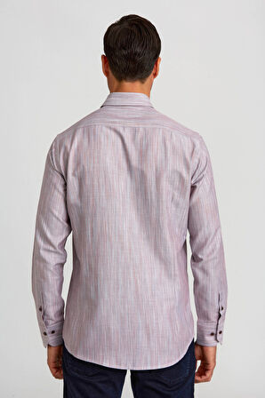 Bisse Modern Fit Dik Yaka Kiremit Erkek Gömlek GMDGR0122300211_D26