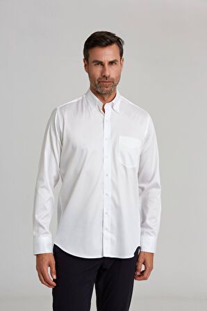 Bisse Regular Fit Beyaz Klasik Erkek Gömlek GMKLS0922300112_D01