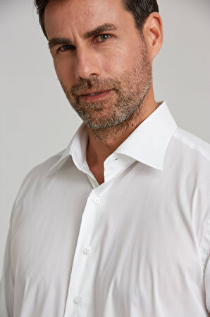 Bisse Regular Fit Beyaz Klasik Erkek Gömlek GMKLS092230020_D01