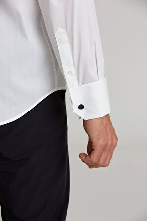 Bisse Regular Fit Beyaz Klasik Erkek Gömlek GMKLS092230020_D01