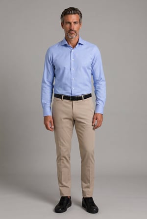 Bisse Mavi Regular Fit Pamuk Klasik İtalyan Gömlek GMKLS092230023_D35