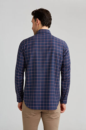 Bisse Regular Fit Ekoseli Kırmızı Spor Erkek Gömlek GMEKS0122300219_D24