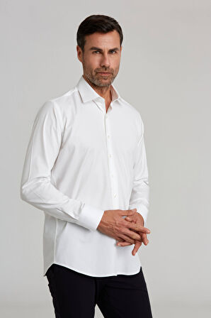 Bisse Regular Fit Beyaz Klasik Erkek Gömlek GMKLS0922300119_D01