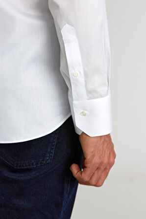 Bisse Platinium İtalyan Kumaş Regular Fit Beyaz Erkek Gömlek PLTG001_D01