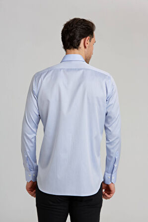 Bisse Platinium Regular Fit İtalyan Kumaş Mavi Erkek Gömlek PLTG002_D35