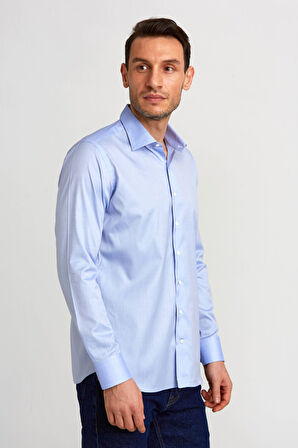 Bisse Platinium Regular Fit Mavi Erkek Gömlek PLTG004_D35