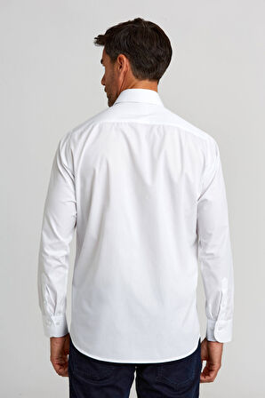 Bisse Regular Fit Pötikare Beyaz Erkek Gömlek GM23K232095_D01