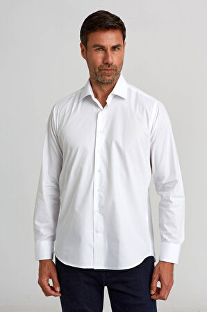 Bisse Regular Fit Pötikare Beyaz Erkek Gömlek GM23K232095_D01