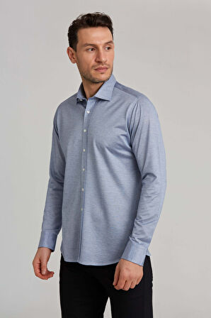 Bisse Platinium Regular Fit Mavi Erkek Gömlek PLTG018_D35