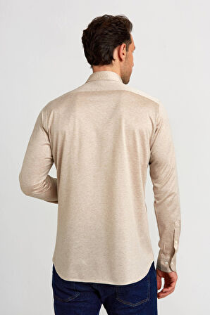 Bisse Platinium Regular Fit Bej Erkek Gömlek PLTG024_D07