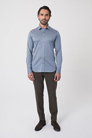 Bisse Platinium Pamuk Regular Fit Gri Erkek Gömlek PLTG025_D55