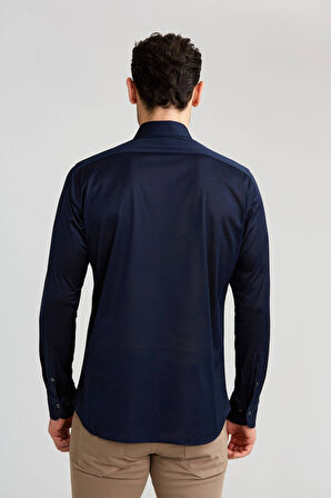 Bisse Platinium Regular Fit Koyu Lacivert Gri Gömlek PLTG026_40