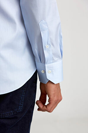 Bisse Platinium İtalyan Kumaş Regular Fit Mavi Erkek Gömlek PLTG005_D35