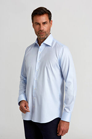 Bisse Platinium İtalyan Kumaş Regular Fit Mavi Erkek Gömlek PLTG005_D35