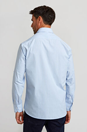 Bisse Regular Fit Paşa Yaka Düğmeli Açık Mavi Erkek Gömlek GMCZG3PS22400003_D33
