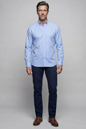 Bisse Mavi Regular Fit Pamuk Paşa Yaka Gömlek GMOK3PS22400001_D35