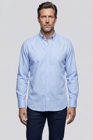 Bisse Mavi Regular Fit Pamuk Paşa Yaka Gömlek GMOK3PS22400001_D35