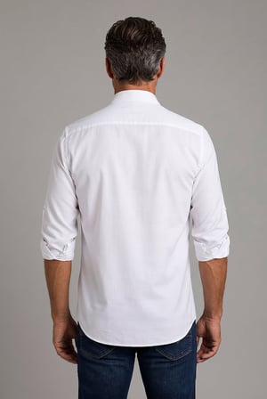 Bisse BeYaz Grubu Regular Fit Pamuk Düğmeli Paşa Yaka Gömlek GMOK3PS224002_D01