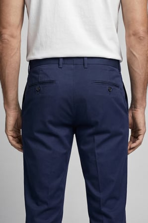 Bisse Lacivert Pamuk Cepli Açık Pilesiz Spor Pantolon PNS24Y24108_D38