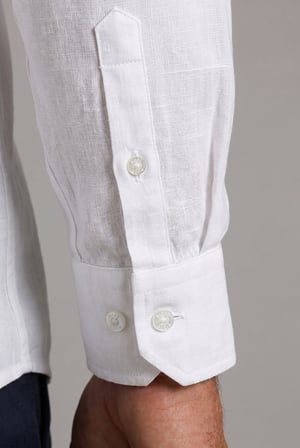 Bisse BeYaz Grubu Regular Fit Keten Paşa Yaka Gömlek GMKTN3PS224003_D01