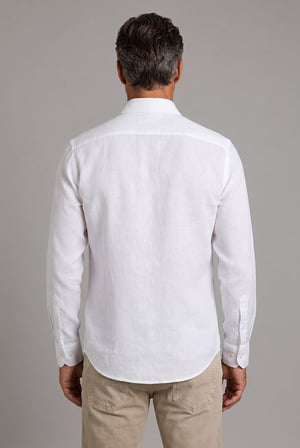 Bisse BeYaz Grubu Regular Fit Keten Paşa Yaka Gömlek GMKTN3PS224003_D01