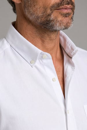 Bisse BeYaz Grubu Regular Fit Keten Paşa Yaka Gömlek GMKTN3PS224003_D01