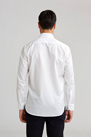 Bisse Regular Fit Beyaz Klasik Erkek Gömlek GMKLS1KD224004_D01