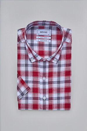 Bisse PAŞA YAKA REGULAR FİT UK GÖMLEK T CEP Kırmızı GMKTN3PS224005_D24