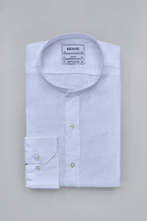 Bisse Hakim Yaka Uzun Kollu Regular Fit Beyaz Erkek Gömlek GMKTN8HY224011_D01