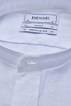 Bisse Hakim Yaka Uzun Kollu Regular Fit Beyaz Erkek Gömlek GMKTN8HY224011_D01