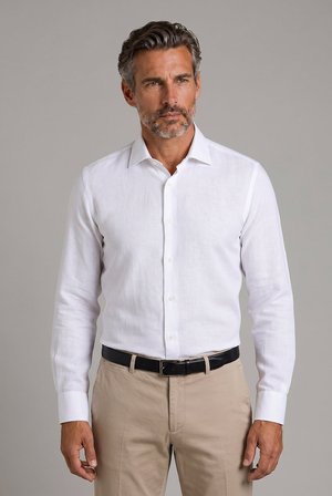 Bisse BeYaz Grubu Regular Fit Pamuk Keten Cepli Doğal Gömlek GMKTN1KC224012_D01