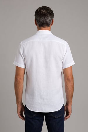 Bisse BeYaz Grubu Regular Fit Keten Spor Yaka Gömlek GMKTN3SP224016_D01
