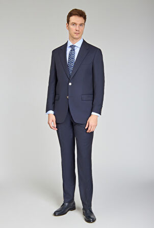 Bisse Erkek 6 Drop Mono Yaka Çift Yırtmaçlı Takım Elbise Lacivert PTK24YNOS001_D39