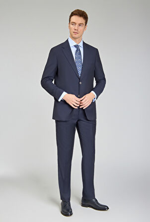 Bisse Erkek 6 Drop Mono Yaka Çift Yırtmaçlı Takım Elbise Lacivert PTK24YNOS001_D39