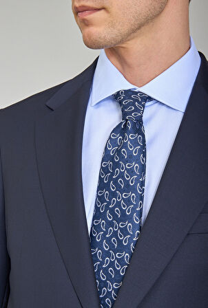 Bisse Erkek 6 Drop Mono Yaka Çift Yırtmaçlı Takım Elbise Lacivert PTK24YNOS001_D39