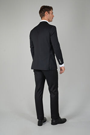 Bisse Erkek 6 Drop Mono Yaka Çift Yırtmaçlı Takım Elbise Sıyah PTK24YNOS001_D99