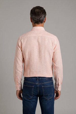 Bisse Hardal Regular Fit Pamuk Keten Paşa Yaka Gömlek GMKTN3PS224018_D19