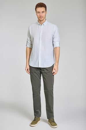 Bisse Regular Fit Paşa Yaka Yeşil Erkek Gömlek GMKTN3PS224018_D46