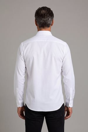 Bisse Beyaz Regular Fit Pamuk Düğmeli Klasik Yaka Açık Gömlek GMKLS4PAL224003_D01