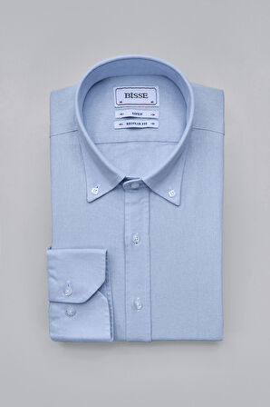 Bisse Regular Fit Uzun Kollu Mavi Erkek Gömlek GMKTN4PAL224020_D35