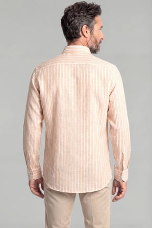 Bisse Regular Fit Paşa Yaka Tek Cep Pamuk Keten Hardal Erkek Gömlek GMKTN3PS224008_D19