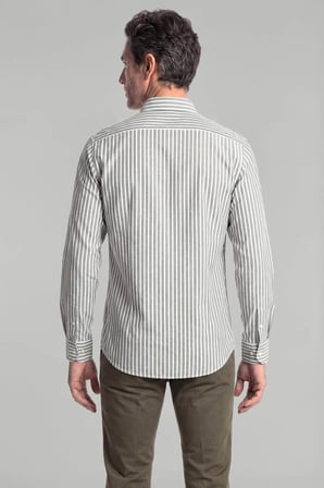 Bisse Regular Fit Paşa Yaka Düğmeli Pamuk Yeşil Erkek Gömlek GMCZG3PS22400002_C47