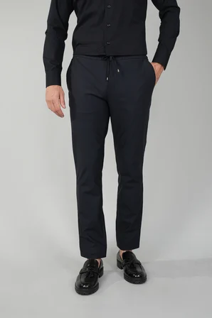 Bisse Siyah Polyester Jogger Lastikli Polyamid Spor Pantolon PNS24K24006_D99