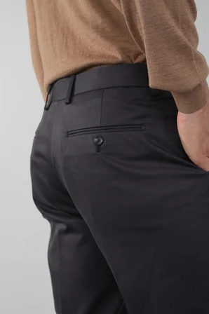 Bisse Antrasit Pamuk Polyester Doğal Pilesiz Spor Pantolon PNS24K24003_D58