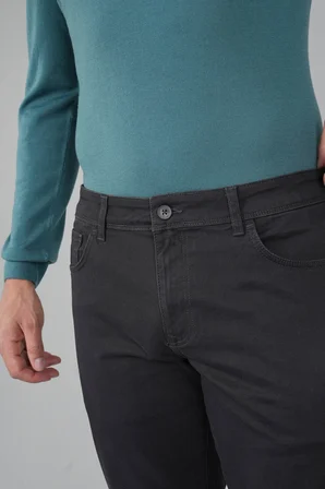 Bisse Antrasit Pamuk Cepli Gabardin Pamuklu Spor Pantolon PNS24K24004_D58