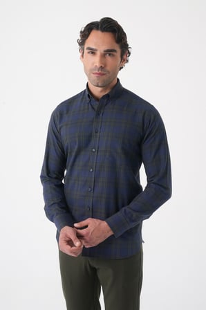 Bisse Yeşil Regular Fit %100 Pamuk Paşa Yaka Koyu Gömlek GMEKS4K242025_48