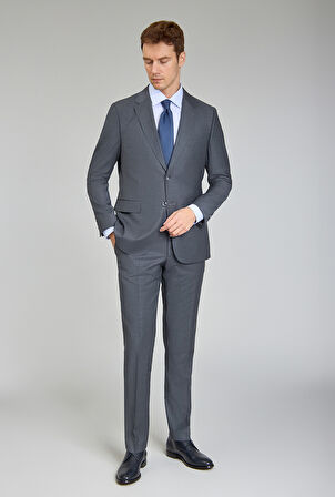 Bisse Mono Yaka, Çift Yırtmaçlı, Slim Fit Gri 6 Drop Erkek Takım Elbise  PTK24K24213_D55