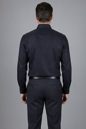 Bisse Regular Fit Klasik Yaka Siyah Cepsiz Erkek Gömlek GMKLS4KC242042_D99