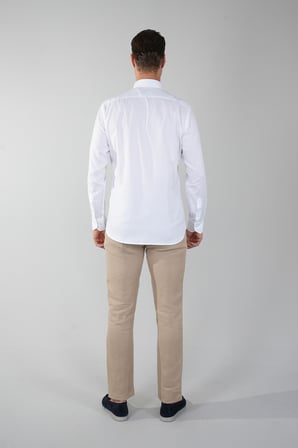 Bisse Regular Fit  Klasik Tek Cep Beyaz Erkek Gömlek GMKLS4KPAL224048_D01